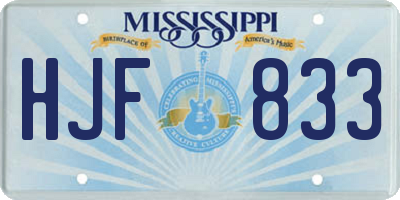 MS license plate HJF833