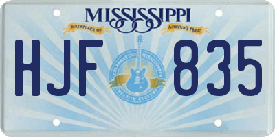 MS license plate HJF835