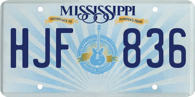 MS license plate HJF836