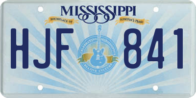 MS license plate HJF841