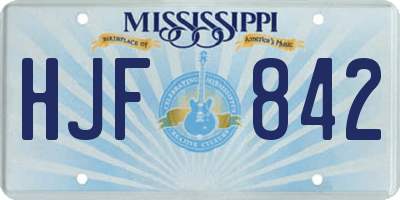 MS license plate HJF842