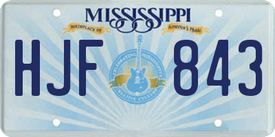MS license plate HJF843