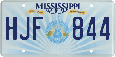 MS license plate HJF844