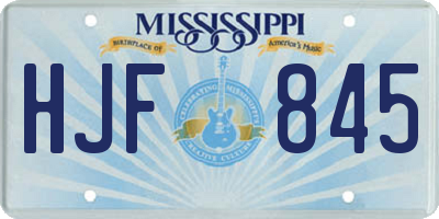 MS license plate HJF845