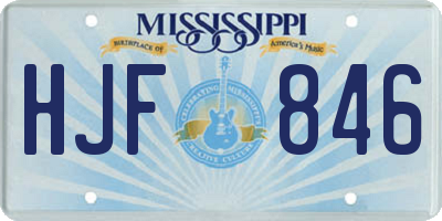 MS license plate HJF846