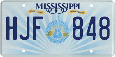 MS license plate HJF848