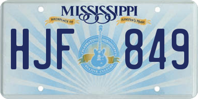 MS license plate HJF849