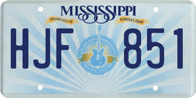 MS license plate HJF851