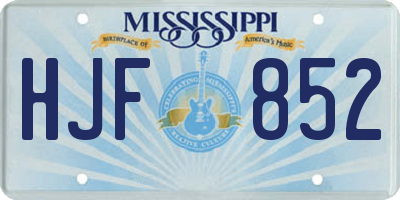 MS license plate HJF852