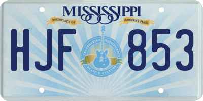 MS license plate HJF853
