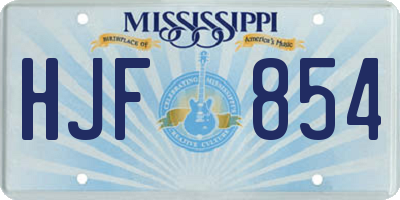 MS license plate HJF854