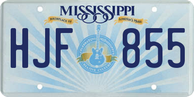 MS license plate HJF855