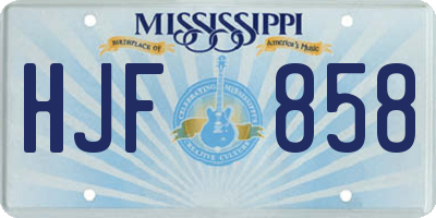 MS license plate HJF858