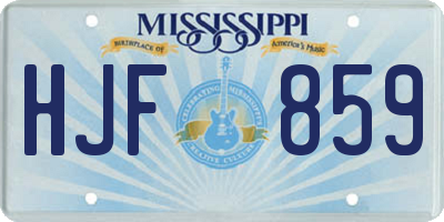 MS license plate HJF859