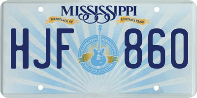MS license plate HJF860