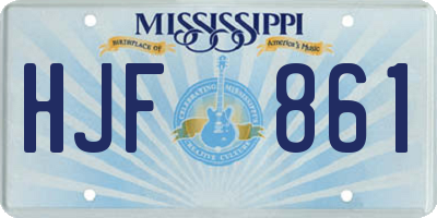 MS license plate HJF861