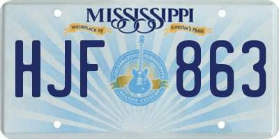 MS license plate HJF863
