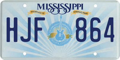 MS license plate HJF864