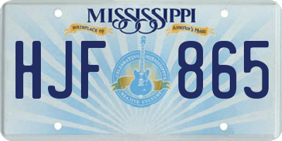 MS license plate HJF865