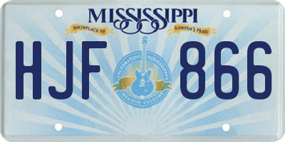 MS license plate HJF866