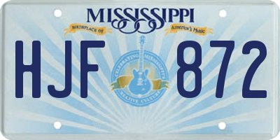 MS license plate HJF872