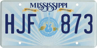 MS license plate HJF873