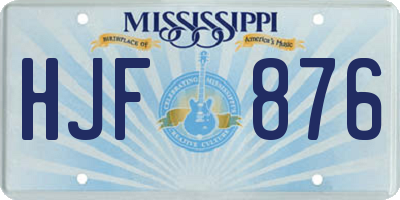 MS license plate HJF876