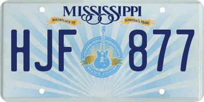 MS license plate HJF877