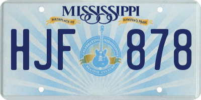 MS license plate HJF878