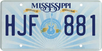 MS license plate HJF881