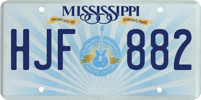 MS license plate HJF882