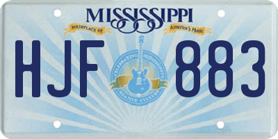 MS license plate HJF883
