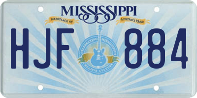 MS license plate HJF884