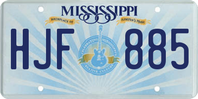 MS license plate HJF885