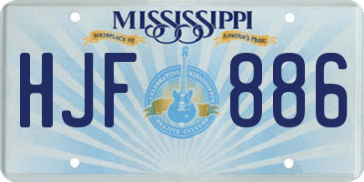 MS license plate HJF886