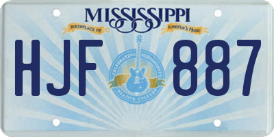 MS license plate HJF887