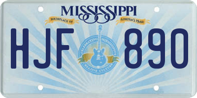 MS license plate HJF890