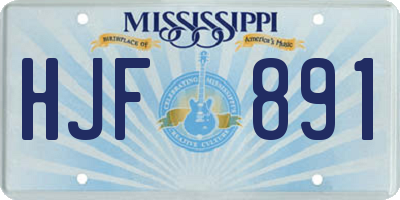 MS license plate HJF891