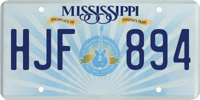 MS license plate HJF894