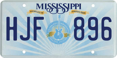 MS license plate HJF896