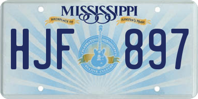 MS license plate HJF897