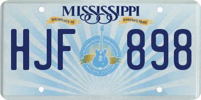 MS license plate HJF898