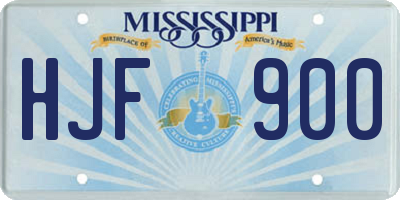 MS license plate HJF900
