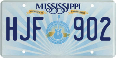 MS license plate HJF902