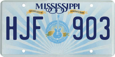 MS license plate HJF903