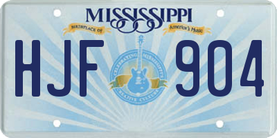 MS license plate HJF904