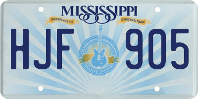 MS license plate HJF905