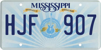 MS license plate HJF907
