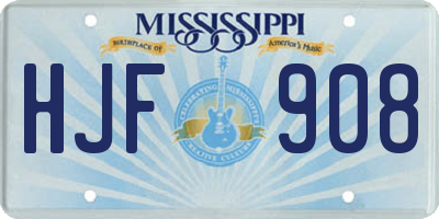 MS license plate HJF908