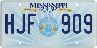 MS license plate HJF909